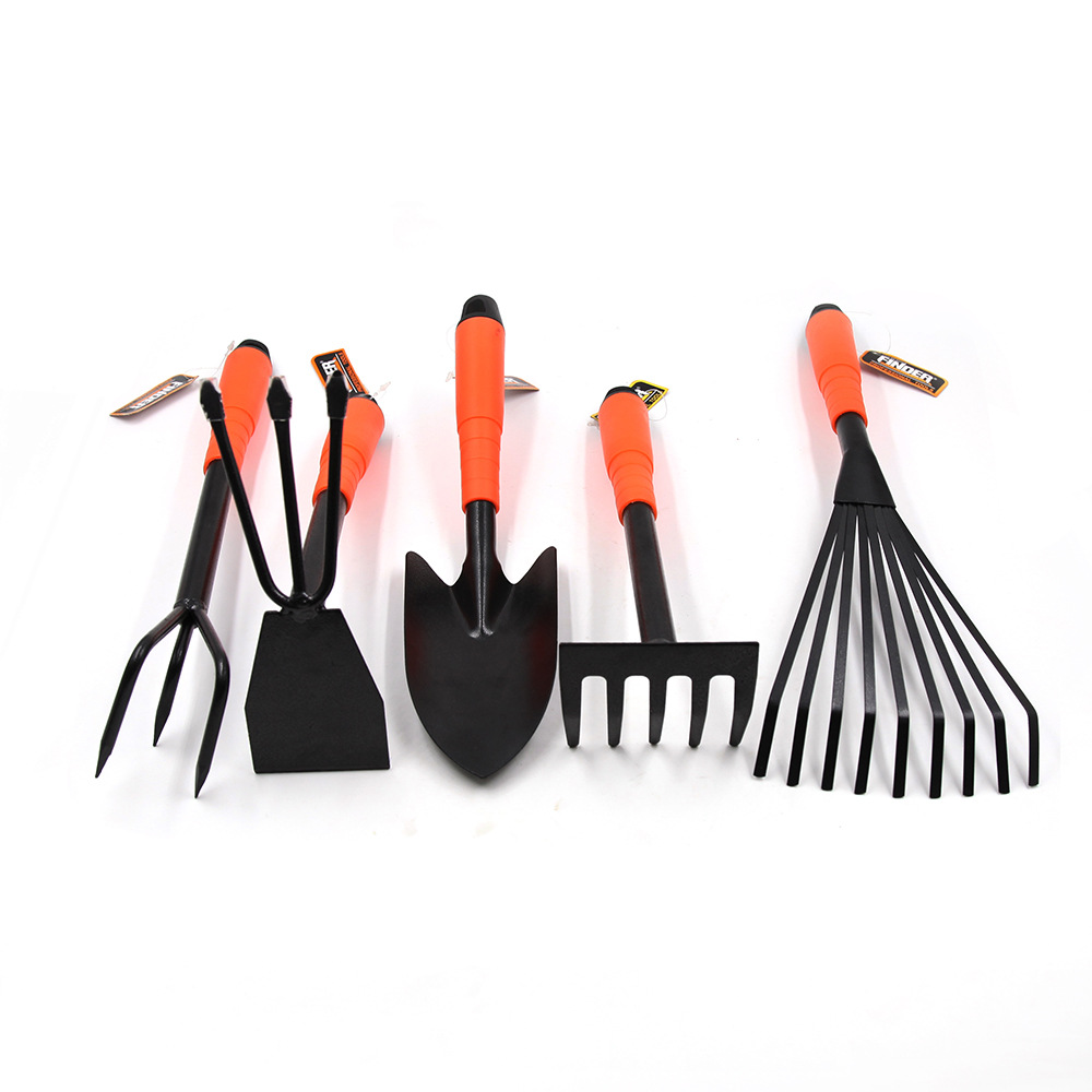 Gardening Tool Set – 5-Piece Shovel, Rake, and Hoe Kit