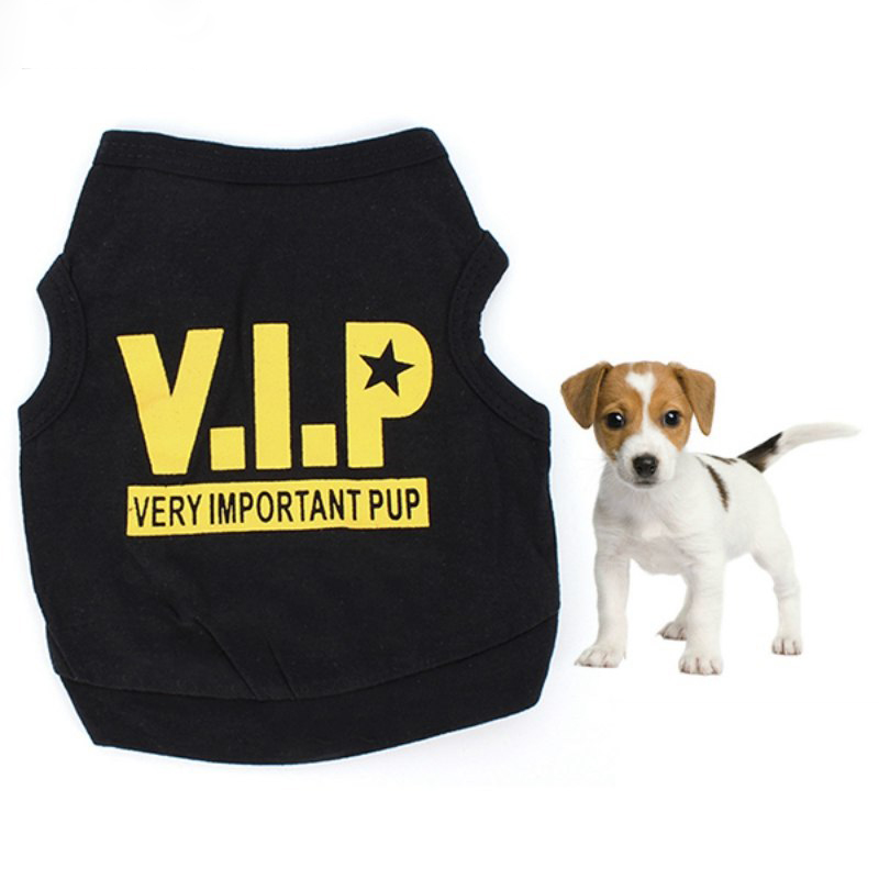 Soft Cotton Dog Shirt – VIP Print Pet T-Shirt for Summer